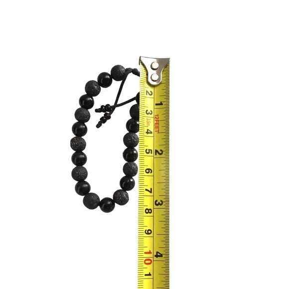 BEAUTIFUL BLACK TONE BEAD ADJUSTABLE BRACELET - Picture 3 of 3